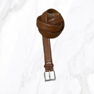 Ralph Lauren Men's Brown 100%‎ Leather Belt Silver Buckle, Size 34